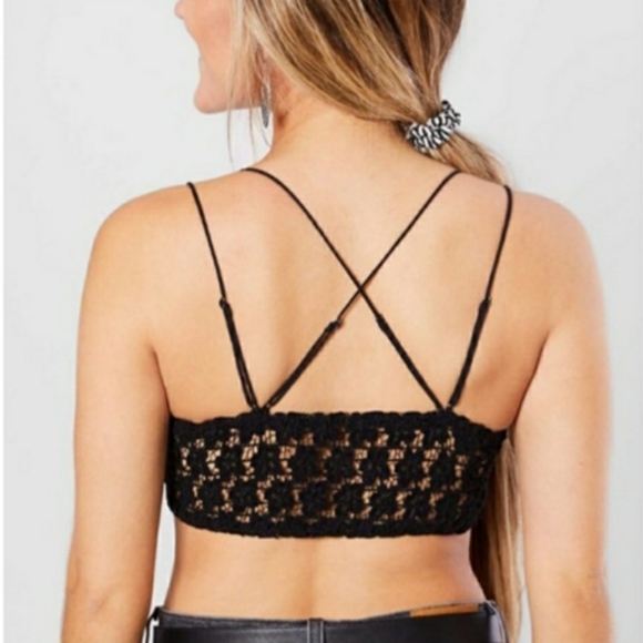 Free People | Celine Black Velvet Lace Bralette - Picture 4 of 16